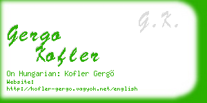 gergo kofler business card